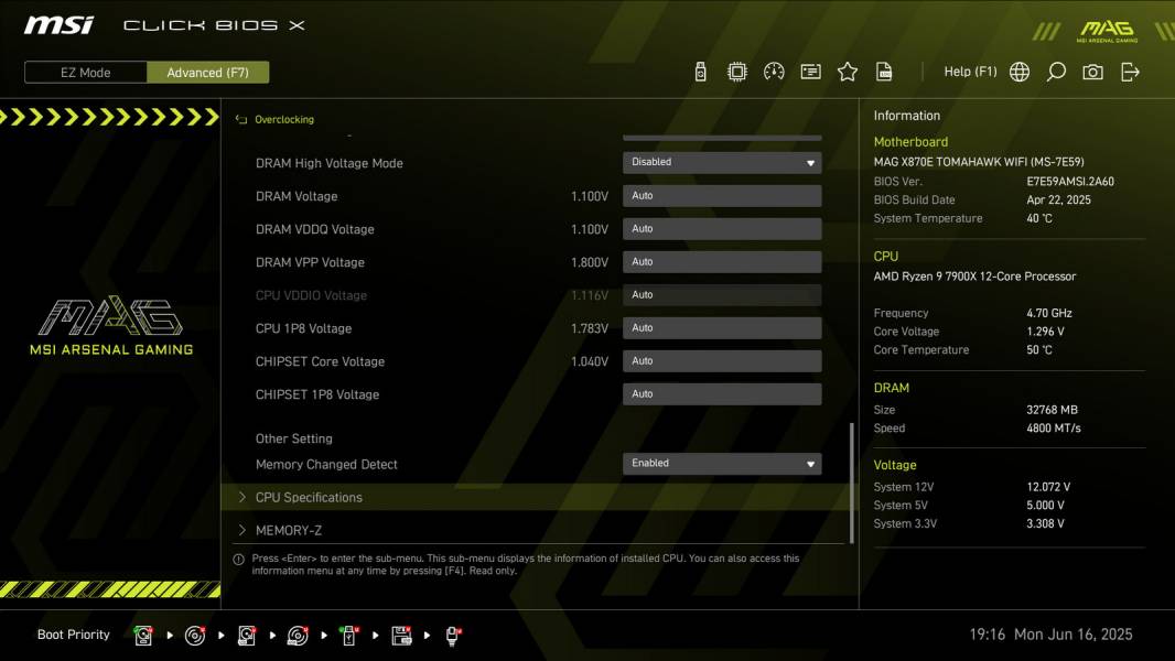 MSI MAG X870E TOMAHAWK WIFI-3